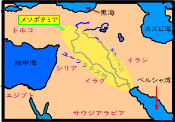 メソポタミア地方の地図